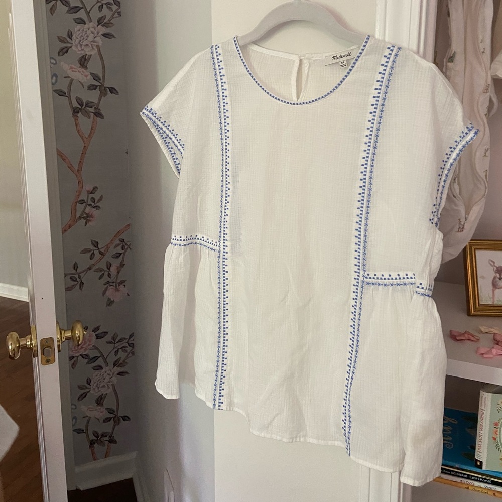 Madewell Embroidered Folk Top